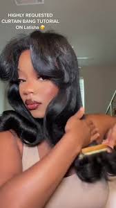 Read! 😂 @sensationnel_hair Latisha in color jet black 1 . Yes i cut the  length to my preference 2. Yes i fully brushed out all the curls 3. To cut  the bangs, criss cross the hair and cut at an angle ...