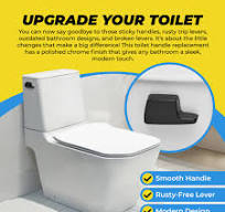 Qualihome Poignée de toilette universelle à montage latéral - Poignée de  chasse d'eau pour cuvette de toilette - Remplace également la poignée de ...