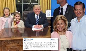 Lyin' ted cruz just used a picture of melania from a g.q. Ted And Heidi Cruz Dine With Trump Despite Ugly Campaign Daily Mail Online