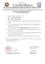 Surat ucapan terima kasih ini tidak hanya dapat dibuat atas nama pribadi namun juga dapat mengatasnamakan sebuah kelompok instansi atau bahkan sebuah perusahaan. Maklumat Protokol Perpulangan Semester Ganjil 2020 2021 Pesantren Tahfizh Al Qur An Daarul Uluum Lido
