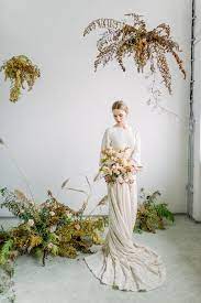 Romantic And Feminine Eco Friendly Bridal Editorial Styled With A Neutral Color Palette And Hints Of Pink Once Wed Organic Cotton Wedding Dress Wedding Bridal