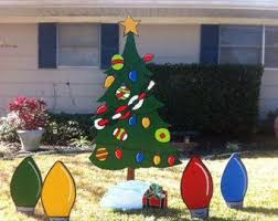 Christmas Light Bulbs Christmas Tree Holiday Wooden Yard Art Personalized Christmas Yard Art Christmas Yard Decorations Christmas Lights