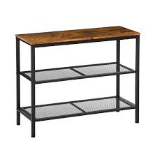 Adjustable feet for easy leveling on uneven floors. Kicode Console Table Sofa Table Entryway Industrial Side Table With 2 Iron Mesh Storage Shelves For Living Room Corridor And Bedroom Buy Online In Angola At Angola Desertcart Com Productid 173523249