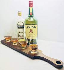 Unique barware is both fun and functional. Entertaining Groomsmen Gift Gifts For Him Solid Wood Wine Sampling Board Wood Beer Flight Tray Whiskey Tasting Flight Barware Kitchen Dining Home Living