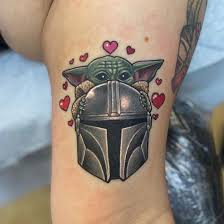 Updated 40 Baby Yoda Tattoos November 2020 In 2020 Star Wars Tattoo Star Wars Tattoo Sleeve Mandalorian Tattoo