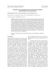 Effective municipal solid waste management system in malaysia. Pdf A Review Of Construction Waste Management And Initiatives In Malaysia Nurzalikha Binti Sa Adi And Associate Professor Sr Ts Dr Zulhabri Ismail Academia Edu