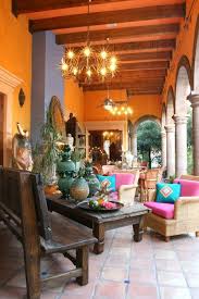 Mexican Interior Design Terrace Design Wall Paint Orange Jpg 600 899 Hacienda Decor Mexican Hacienda Decor Mexican Home Decor