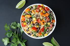 Mexican Quinoa Salad With Cumin Lime Dressing The Garden Grazer Recipe Whole Food Recipes Mexican Quinoa Salad Mexican Salad Recipes