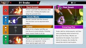 Aug 26, 2021 · this is a guide to using snake in super smash bros. Snake Super Smash Bros Ultimate Unlock Stats Moves