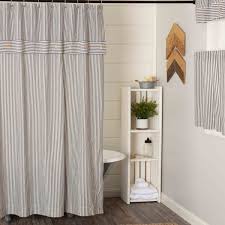 Curtains, drapes, and valances are window treatments that serve both a decorative and utilitarian function. Farmhouse Ticking Gray Shower Curtain Piper Classics