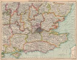 Map of south east england showing counties and major cities. Amazon Com South East England Counties Bartholomew 1924 Old Map Antique Map Vintage Map Printed Maps Of Great Britain Posters Prints