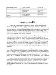 Language and Sex