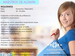 Empleo Estamos Contratando Maestros Del Idioma Aleman Medio Tiempo Tiempo Completo Aplica Enviando Tu Cv Fotografia Reciente A Reclu Acenter Gmail Com