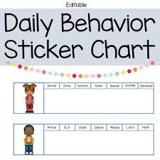 daily behavior sticker chart