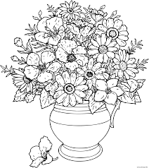 Découvrez tous nos coloriages pour adultes, à imprimer ou à télécharger gratuitement ! Coloriage Bouquet De Fleurs Dans Un Vase Dessin Bouquet De Fleurs A Imprimer
