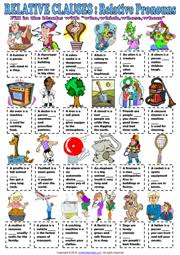 A relative clause is one kind of dependent clause. Relative Clauses Esl Printable Worksheets And Exercises