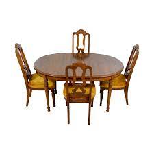 Used (normal wear), 1930's or 40's era mahogany dining room table w/ 2 leaves, custom table pad, 6 matching chairs professionally reupholstered and duncan phyfe style china hutch. Wtsenates 1080 Uhd Used Bernhardt Dining Room Furniture Group 6551
