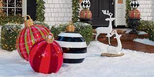 Glass ball ornaments offer an elegant and modern touch to any christmas tree. Best Large Outdoor Christmas Ornaments Giant Holiday Ornament Decorations