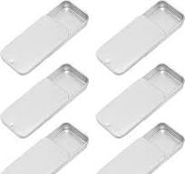 Empty Slide Top Tin Containers for Lip Balm, Crafts, Storage Kit - .25oz, 6 Pack