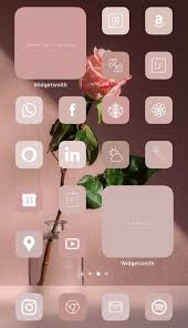 Warm Rose Neutral Aesthetic Iphone Home Screen Ideas Inspo Inspiration App Covers App Icons Ios 14 In 2020 Iphone App Layout App Icon Iphone Design
