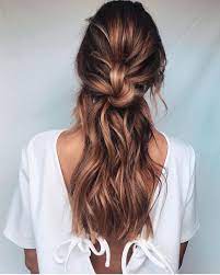 Adding bangs to long fine hair is a fun way to spice things up if you getting bored with your current style but don't want to sacrifice any length. Cute Easy Casual Hairstyles Inspiration Half Up Hair Ideas Half Up Top Knot Bun Pretty Wavy Hair Easy Casual Hairstyles Casual Hairstyles Long Hair Styles