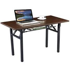 Made with particle wood with a gloss finish. Samdray Folding Table Computer Desk Foldable Portable Writing Desk Sturdy And Heavy Duty Laptop Folding Desk For Small Space Home