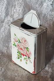 Shabby Chic Repurposed Crafts Repurposed Pepper Tin Box Shaker Shabby Chic White Wash Pink Roses Shabby Chic Crafts Shabby Chic Shabby