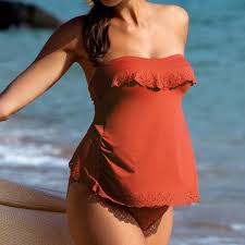 Comparez et achetez des maillots de bain grossesse pas cher sur shopalike. Tankini De Bain De Grossesse Orange Cache Coeur Maillot Fitancy