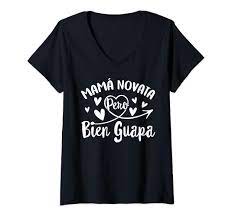 Amazon.com: Womens Mama Novata Pero Bien Guapa Parejas De Anuncio De  Embarazo V-Neck T-Shirt : Clothing, Shoes & Jewelry