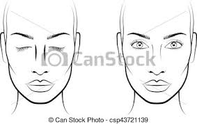 Young Woman Face Chart Makeup Artist Blank Template