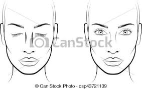 Young Woman Face Chart Makeup Artist Blank Template