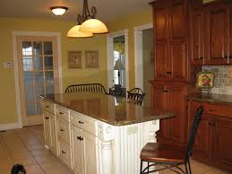 Craft Island Idea Perimeter Cabinets Are Oak With Mahogany Stain The Island Is Glazed Iv Kitchen Island Cabinets Oak Kitchen Cabinets Glazed Kitchen Cabinets
