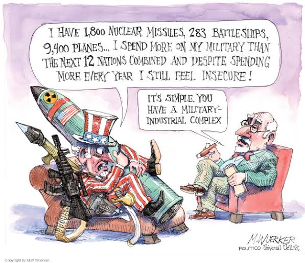 Image result for Cartoons on the military/industrial complex"