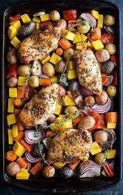 Sheet Pan Honey Mustard Chicken Vegetables Recipe Honey Mustard Chicken Sheet Pan Recipes Recipes