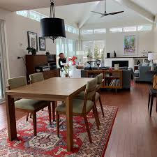 Round rugs are often favored in spaces where you want to be able to see the floor, like entryways. Eleven Tips For Buying A Dining Table Rug