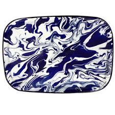 Diy faux marble table using resin. Unique Blue White Marble Effect Enamel Tray Suitable For Display Serving Ebay