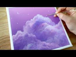 How To Purple Cloud Painting Acrylic Cloud Painting Tutorial For Beginners Youtube Cloud Painting Acrylic Purple Painting Cloud Painting