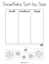 You can also use them as coloring pages for toddlers or preschoolers or stencils to trace on colorful pieces of paper or cardboard. Snowflake Sort By Size Coloring Page Twisty Noodle