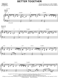 A# yeah, it's always c better when we're together. Better Together Sheet Music 4 Arrangements Available Instantly Musicnotes