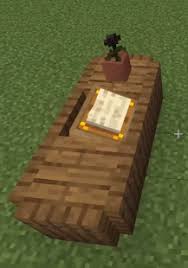 1 14 Minecraft Build Hacks Desk W Lectern Minecraft Creations Minecraft Furniture Minecraft Houses