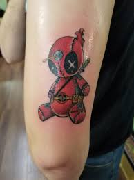 From one juncture to another. Deadpool Voodoo Doll Tattoo Work Done By Jeff At Red Handed Tattoo Shreveport Louisiana Voodoo Doll Tattoo Doll Tattoo Voodoo Tattoo