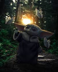 Baby Yoda With Butterfly Yoda Wallpaper Star Wars Wallpaper Star Wars Baby