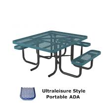 46 X 57 Ultraleisure Table Ada Portable Picnic Table Expanded Metal Table