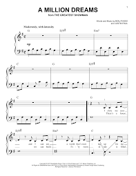 Tippen sie einfach auf schwarzen fliesen und lassen sie sich nicht jeder der unteren zeile vorbei! A Million Dreams From The Greatest Showman Noten Pasek Paul Klavier Leicht