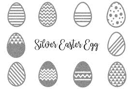 Easter digital stamps instant download. Silver Easter Egg Clipart Easter Clipar Grafik Von Bonadesigns Creative Fabrica