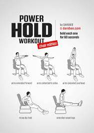 Sit straight, move your chair back and hold both your arms out straight in front of you. Visual Workouts Office Exercise Chair Exercises Senior Fitness
