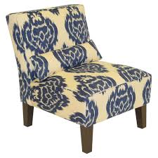 Skyline Furniture Armless Chair In Diamonds Blue 5705blue Csn Stores Ikat Chair Upholstered Chairs Blue Accent Chairs