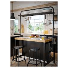 Vadholma Rack For Kitchen Island Black Ikea Ikea Kitchen Island Kitchen Trends Industrial Kitchen Island