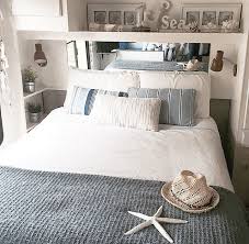 Caravans have come quite a distance since the traditional airstreams of the 1930s. Coastal Linen Inside My Caravan Caravan Decor Caravan Interior Caravan Makeover