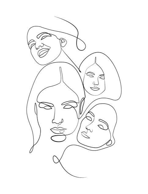 4 Head in Line Art